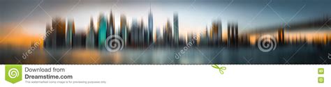 Abstract Blurred Manhattan Skyline Panorama Stock Photo Image Of