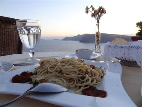 Dinner In Oia Santorini Greece