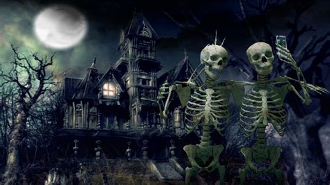 A Haunted House With Skeletons Hd Wallpaper Hd Wallpapers High