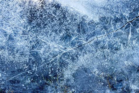 Texture Of Ice In The Winter Abstract Background For Design