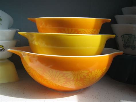 Pyrex Orange Daisy Cinderella Bowls Pyrex Vintage Bowl Pyrex