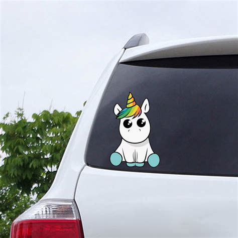 New Vinyl Waterproof Funny Windows Decal Cartoon Unicorn Car Stickers