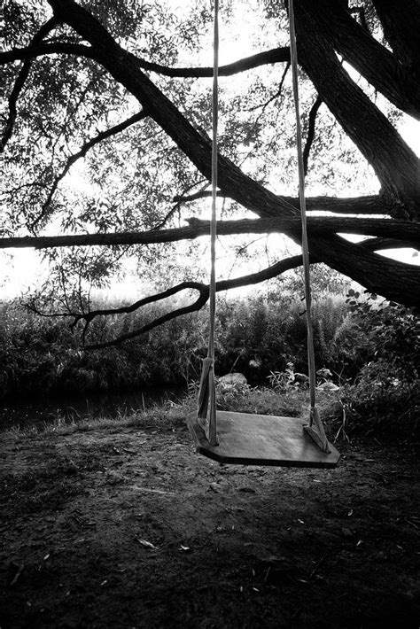 Swing Scary Photography Black And White Tree Swing Photography