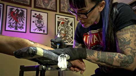 Tattoo Artist At Work Stock Video Motion Array