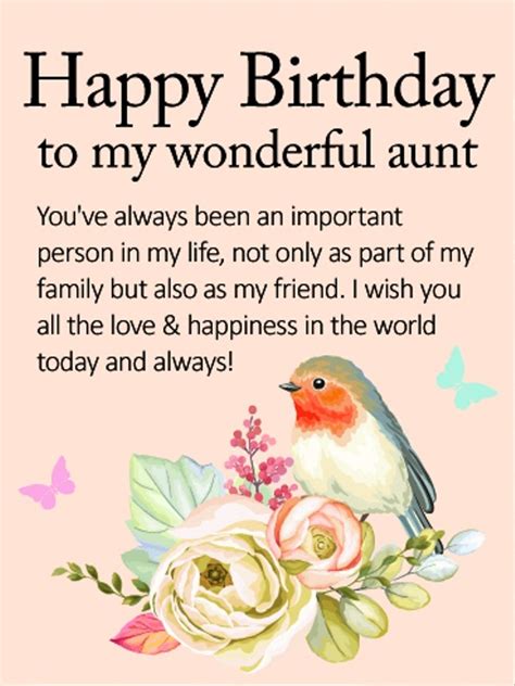 To A Wonderful Aunt Birthday Greeting Card Cards Wonderful Aunt