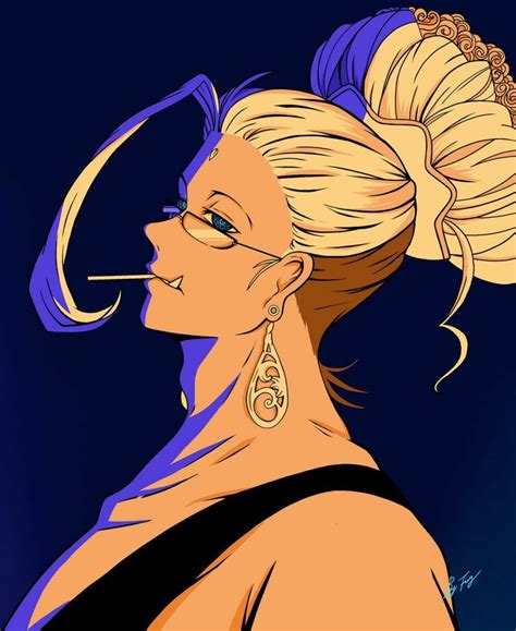 A Drawing Of A Woman With Blonde Hair And Blue Eyes Wearing Large Gold Earrings