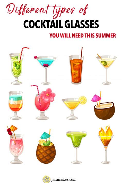 Different Types Of Cocktail Glasses Drink List Drinks Types Of