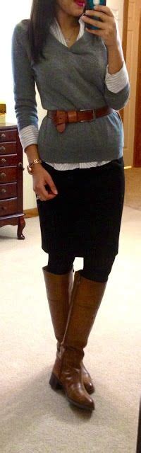Pencil Skirt And Bootslove The Black And Brown My