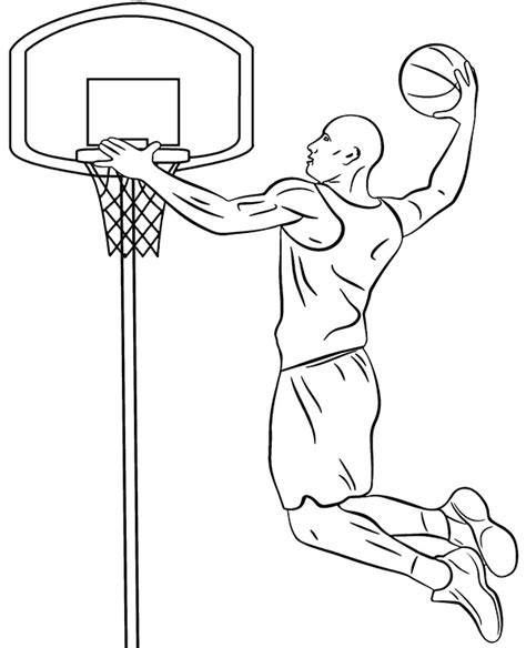 Slam Dunk Coloring Page Basketball Coloring