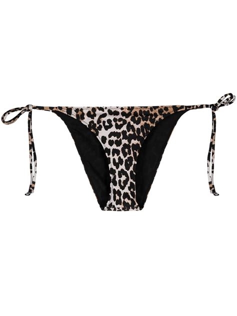 Ganni Leopard Print Bikini Bottoms Smart Closet