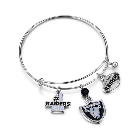 Support oakland small businesses by purchasing goddess butter in store! Oakland Raiders NFL 3 Charm Bracelet | Crawford's Gift Shop