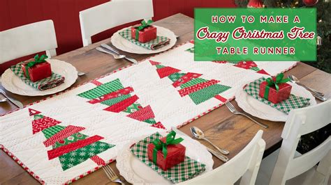 How To Make A Crazy Christmas Trees Table Runner Shabby Fabrics Youtube