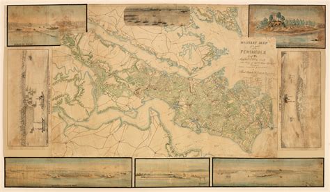 A Major Manuscript Map Of The Southern Virginia Peninsula Rare
