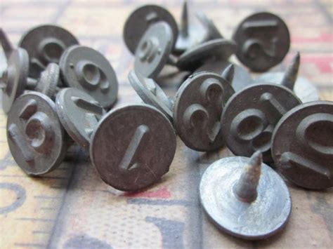 3 Vintage Metal Numbered Tacks Etsy Vintage Metal Unique Items