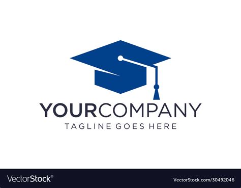 Creative Graduation Cap Logo Design Concept Vector Image