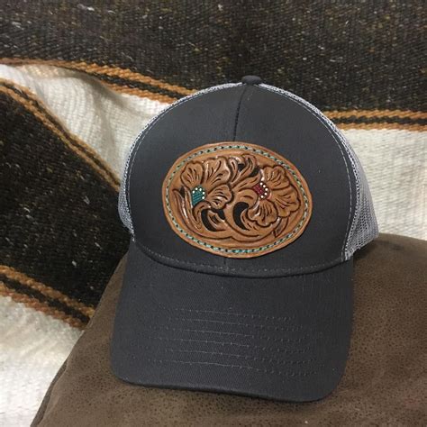 Leather Patch On Cap Custom Leather Work Leather Working Handcrafted