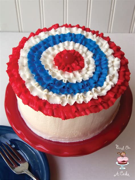 Bird On A Cake Patriotic Ruffled Bunting Cake