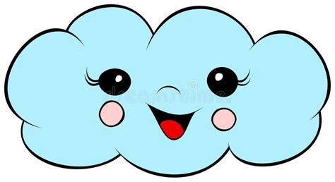 Cute Smile Cloud Icon Stock Vector Illustration Of Background 136252587