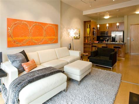 Open Concept Neutral Living Room Small Living Room Design Condo