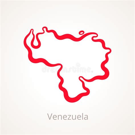 Esquema De Venezuela Un Tricolor Horizontal Del Mapa 3d De Azul Y Rojo