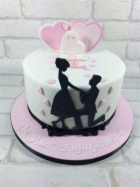 Then, put a thick layer of frosting on your cake as a base, making it as smooth as possible. Silhouette engagement cake (With images) | Engagement ...