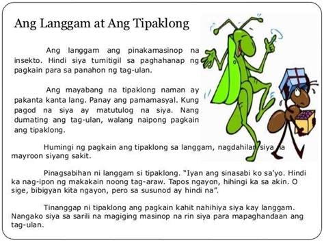 Ang Kwento Ng Langgam At Tipaklong Kwentong Pambata Gabay Filipino Unamed