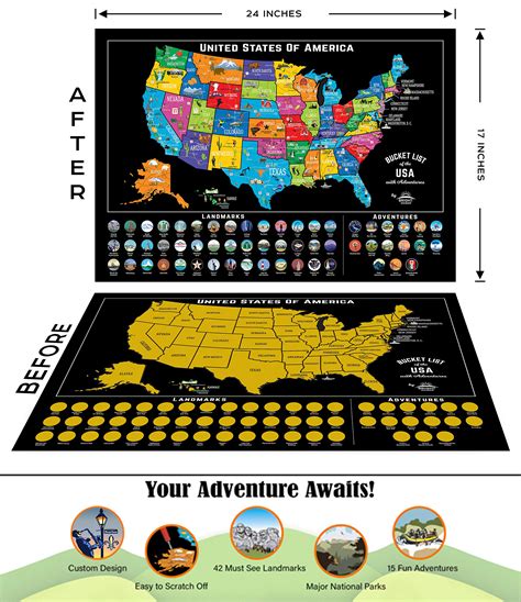 Scratch Off Map Of United States All 63 Us National Parks Scratch Off