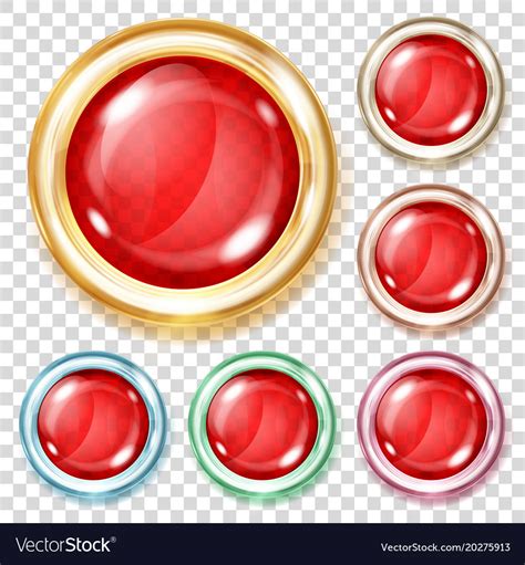 Red Transparent Glass Buttons Royalty Free Vector Image