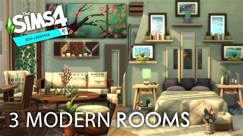 The Sims 4 Eco Lifestyle Modern Rooms Livingroom Bedroom And Office