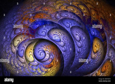 Fractal Image Colorful Shells Stock Photo Alamy