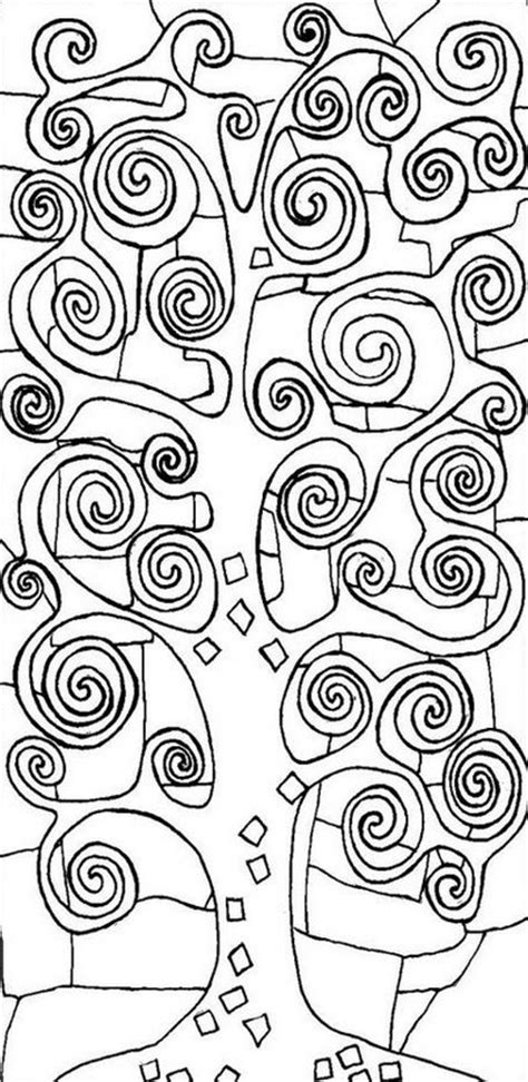 art therapy coloring page gustav klimt tree  life