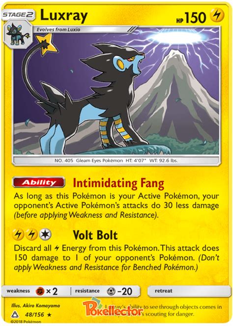 The following table is a complete checklist for all the cards in the set. Luxray - Ultra Prism #48 Pokemon Card