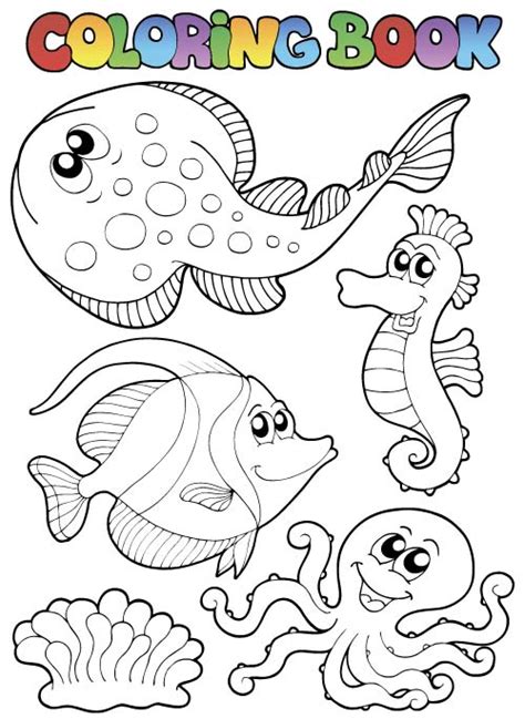Razukrashka sea world offers to dive into it with your head and decorate the extraordinary sea inhabitants using all your extraordinary imagination. Coloring picture sea world vector template 13 free download