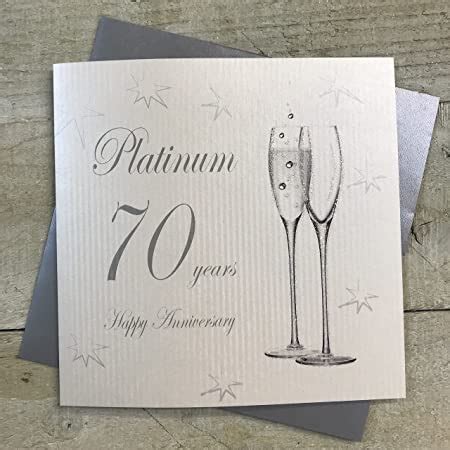 White Cotton Cards Coupe Glass Happy Platinum Years Handmade Anniversary Card White Bd