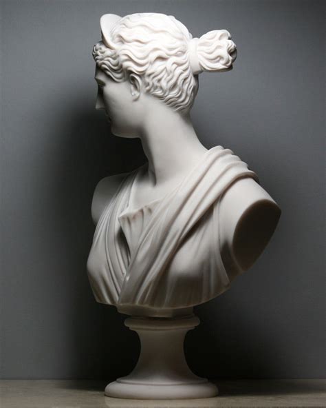 Artemis Diana Bust Head Greek Roman Goddess Statue Sculpture Cast Marble In Ebay
