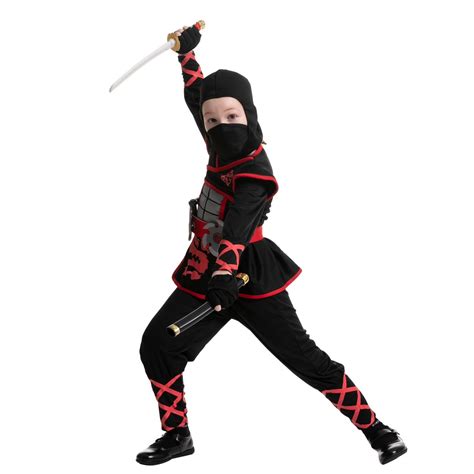 Child Girl Club Red Ninja Costume Spooktacular Spooktacular Creations