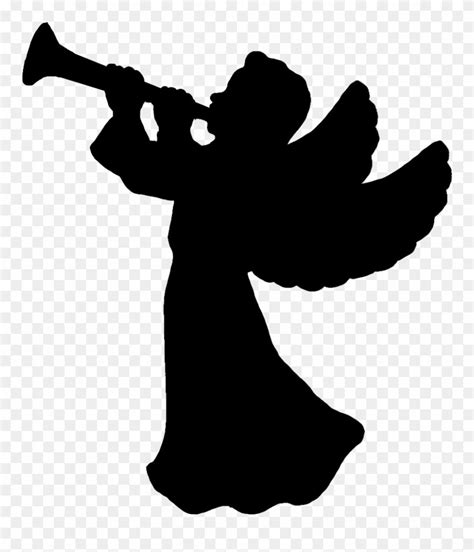 Angel Silhouette Angel With Trumpet Silhouette Clipart 94264 Pinclipart