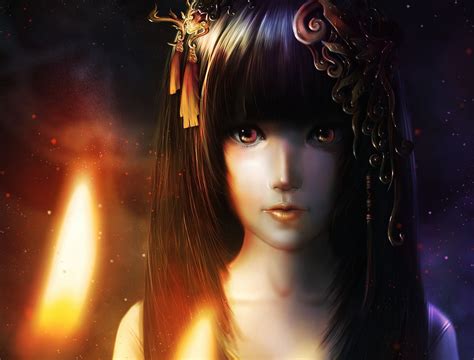 wallpaper face fantasy art fantasy girl anime cgi darkness screenshot computer