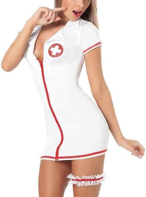 Hellomiko Lencería Sexy para Mujer Damas Trajes de Enfermera Maid