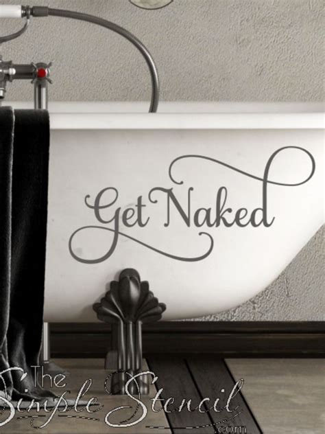 Get Naked Vinyl Wall Lettering Decal Bathroom Quotes Simple Stencils My XXX Hot Girl