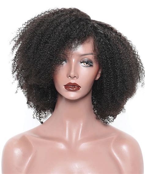 Afro Kinky Curly Super Thick Density Lace Front Human Hair Wigs