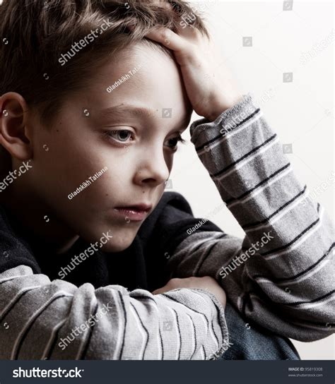 Sad Boy Depressed Teenager Home Problems Stock Photo 95819308