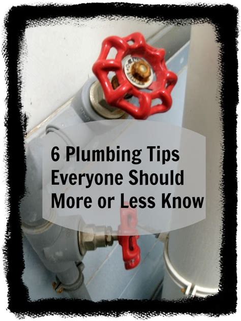 6 Plumbing Tips Everyone Should More Or Less Know Diy Plumbing Diy