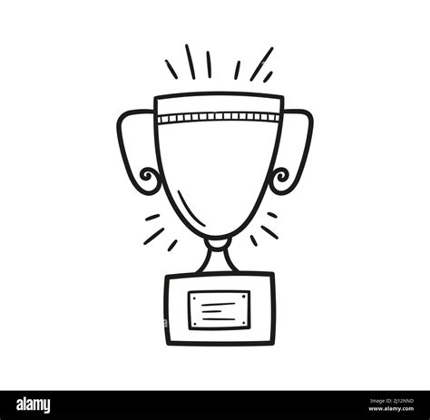 Doodle Champion Trophy Cup Of Winner Hand Drawn Award Decorative Icon