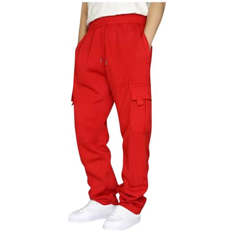 Mens Cargo Sweatpants With Pockets Loose Bottom Loose Fit Mens