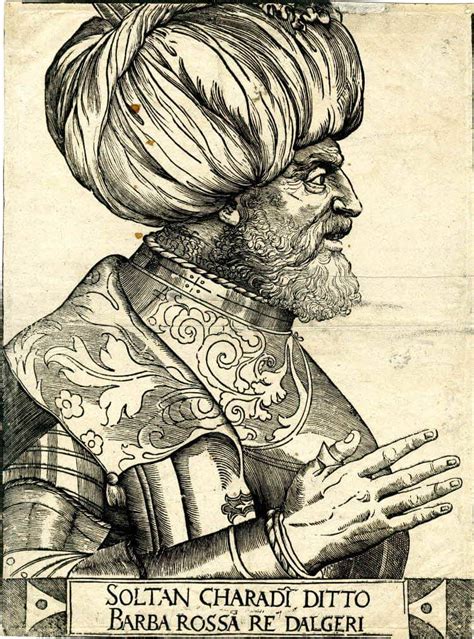 Portrait Of Ottoman Admiral Barbarossa Khayreddin Pasha With Archers