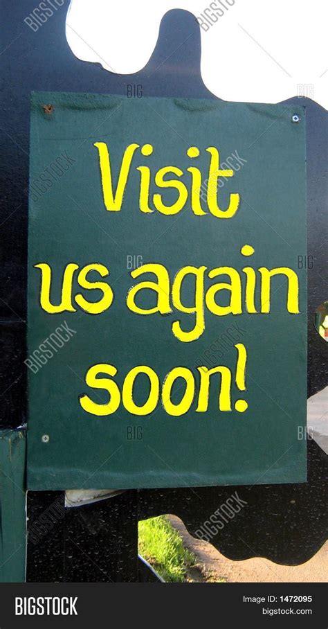 Sign Visit Us Again Image And Photo Free Trial Bigstock