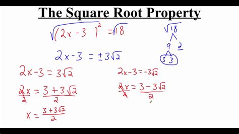 911 Solving Quadratic Equations Using The Square Root Property Youtube