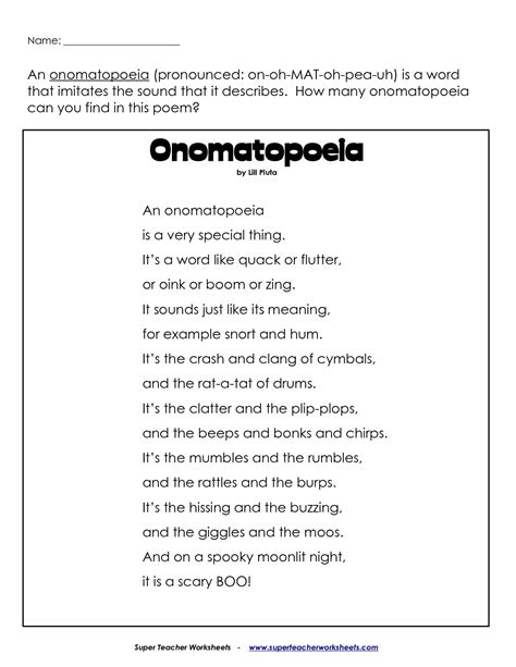 Onomatopoeia Poems For Kids Kids Matttroy