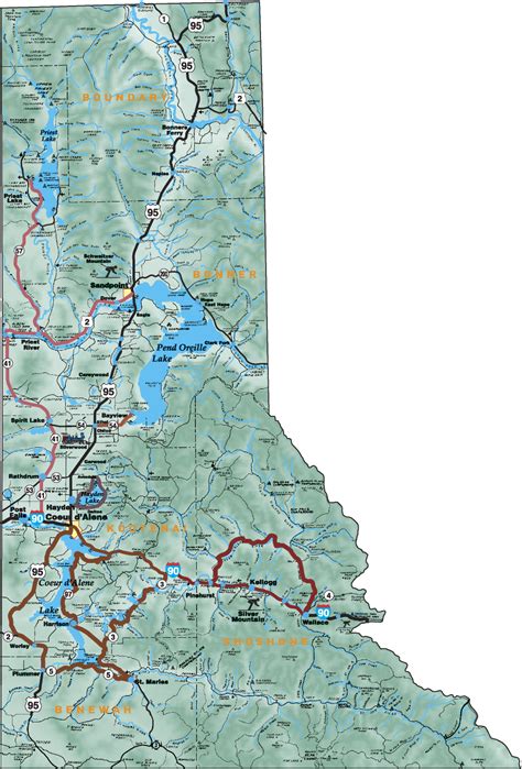 Northern Idaho Road Map Idaho Mappery